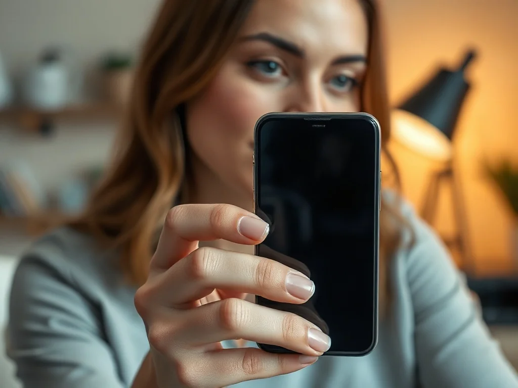 Kobieta trzymająca w dłoni iPhone'a 13, prezentująca elegancki design i kompaktowe wymiary smartfona.